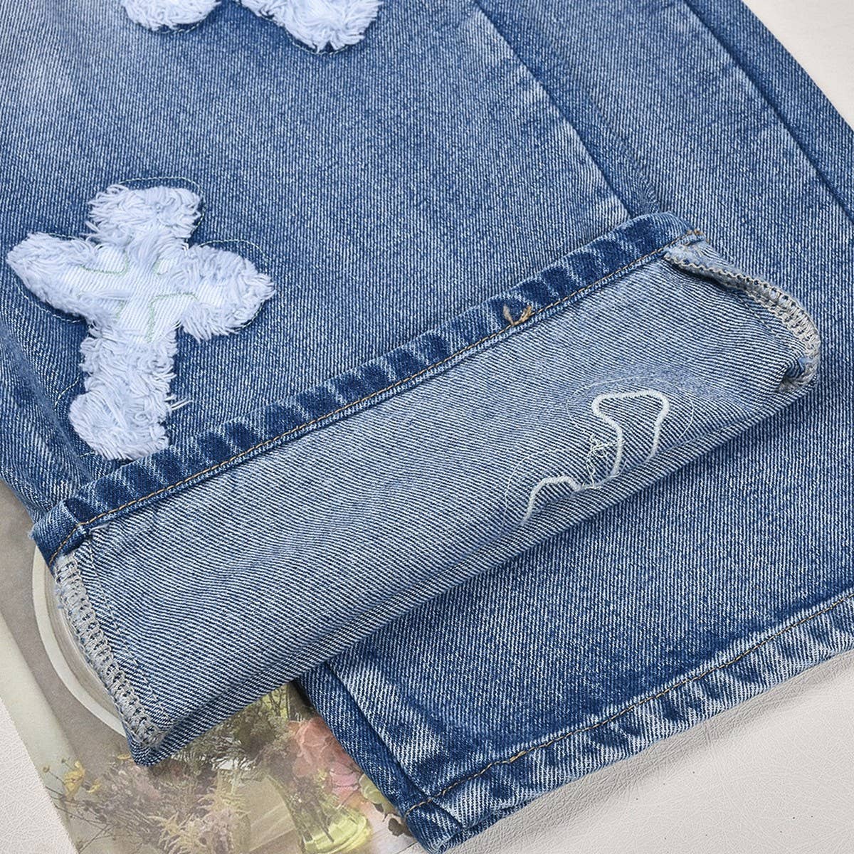 WOMENS VINTAGE WASHED STRAIGHT DENIM PANTS_CWJP0108