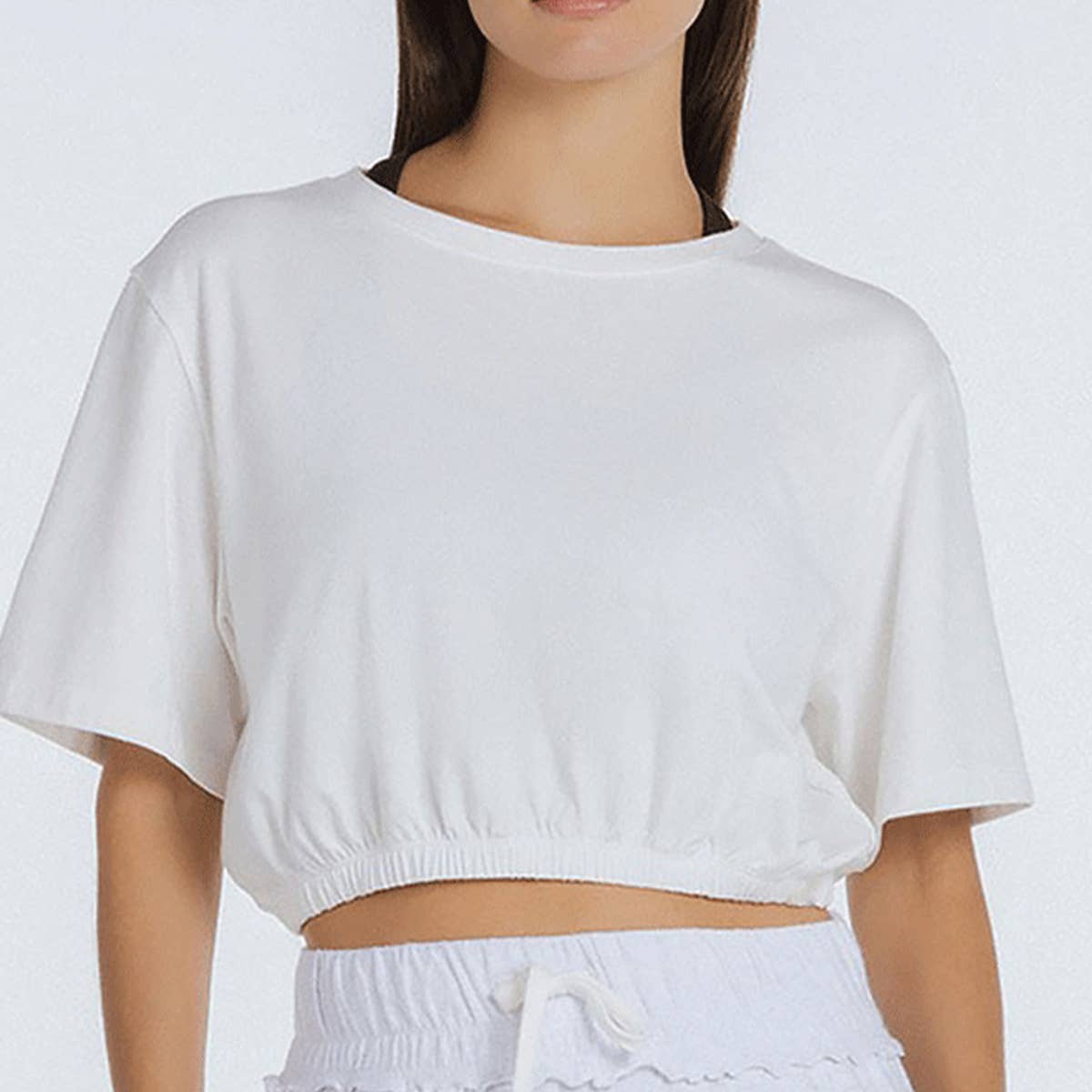 Sports yoga wear casual fitness waist T-shirt