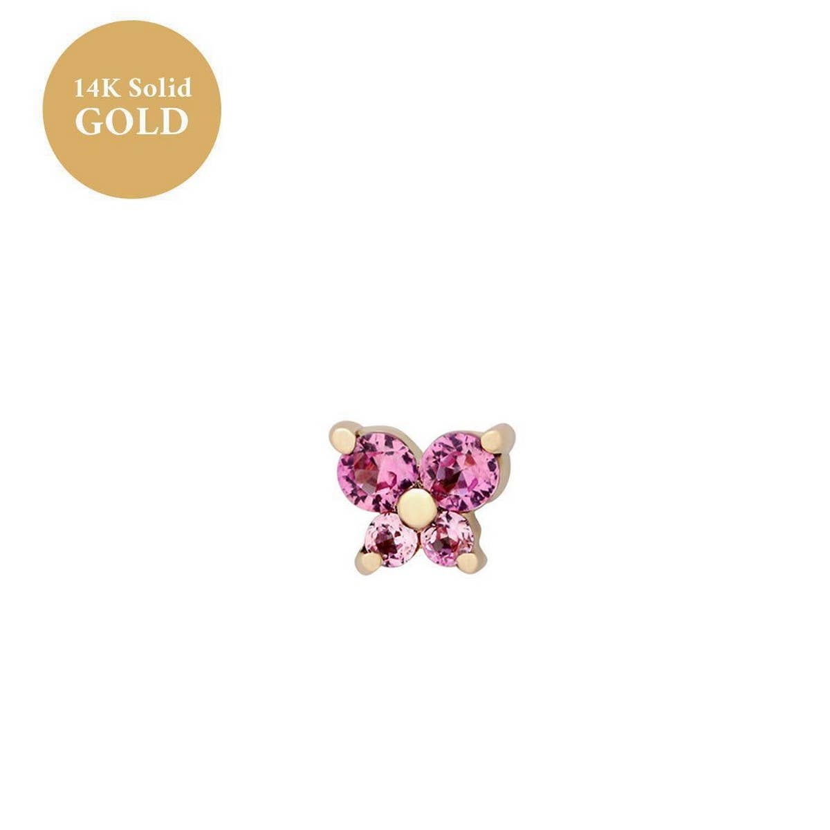 Zodiac Birthstone Butterfly Piercing Stud Earrings_CWAJE5088
