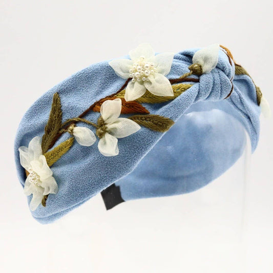 Vintage Handcrafted Pearl White Flower Headband