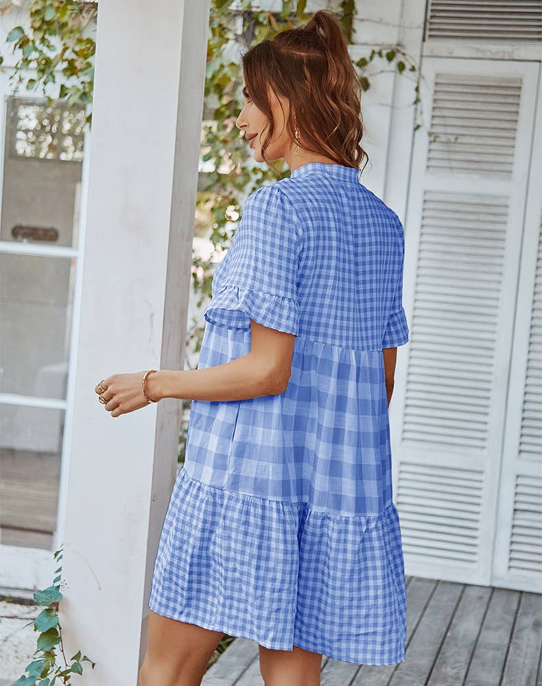 QUALITY PLAID PATCHWORK DRESS