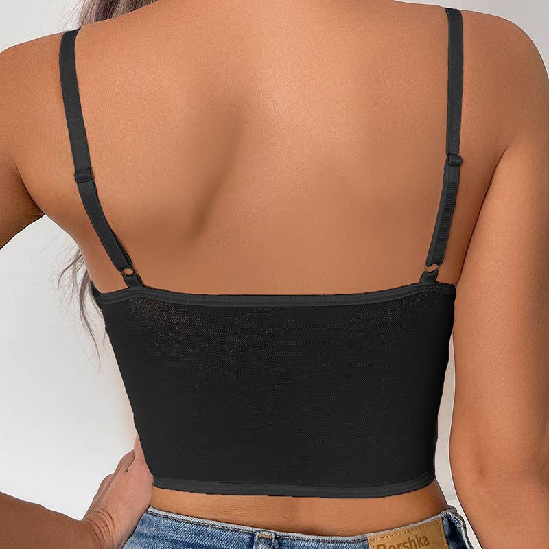 Lace patchwork halter with short top tops