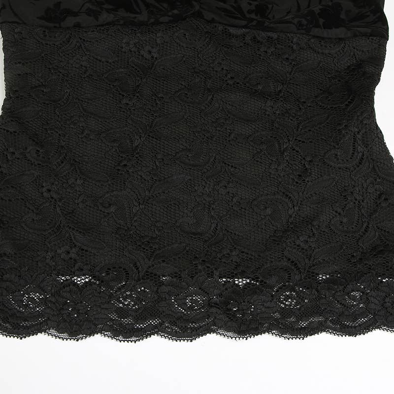 Sexy lace see-through splicing V-neck T-shirt