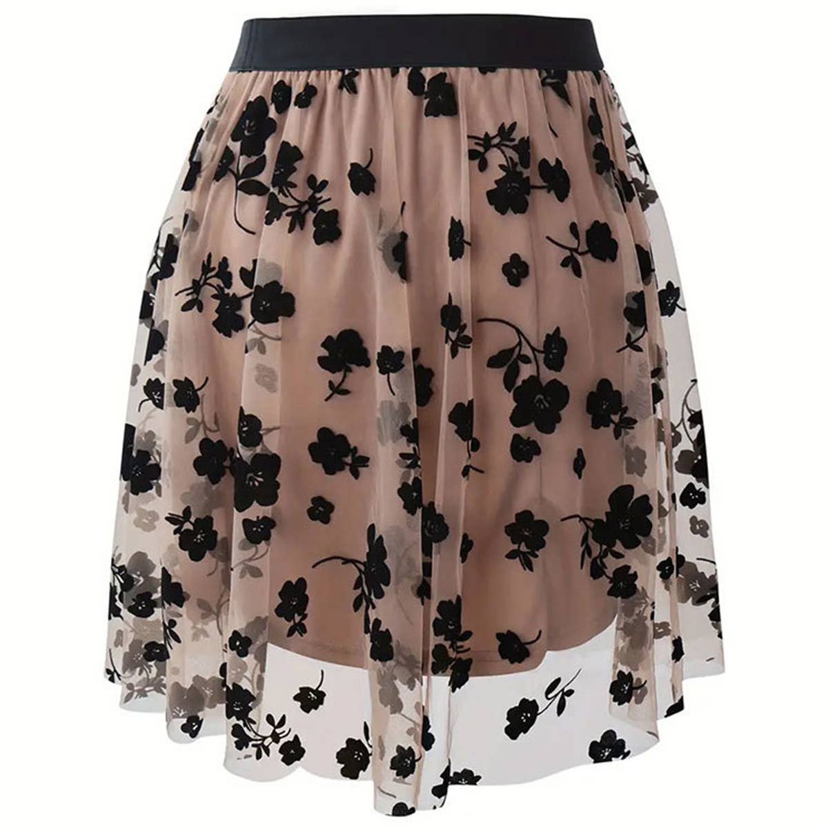 Flocking gauze half skirt_CWBSS0168