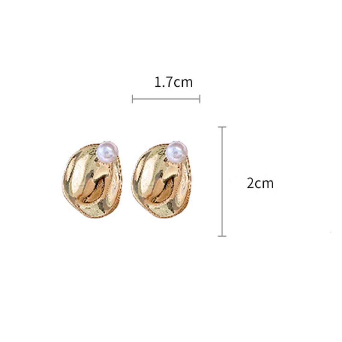 IRREGULAR ROUND PEARL PERSONALITY EARRINGS