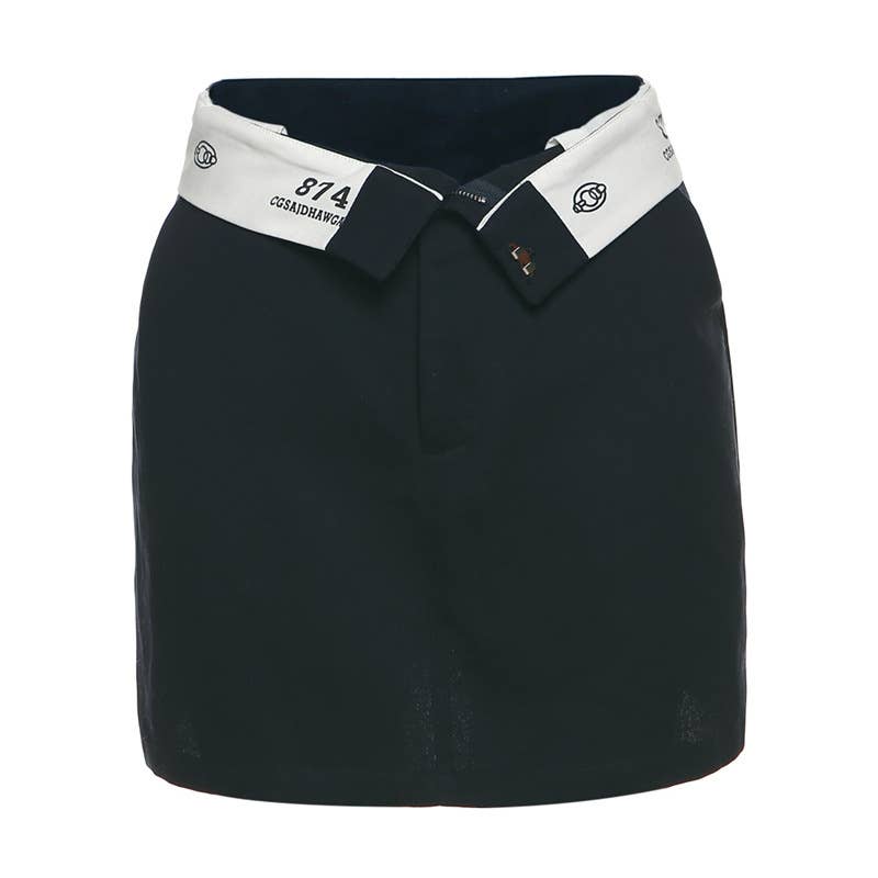 Slimm street fashion high-waisted A-line skirt