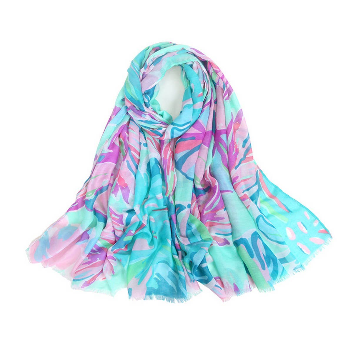 Spring Summer Scarf - Casual Silk Shawl for Women_CWASC0682