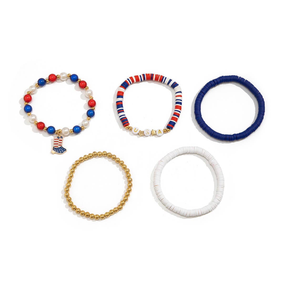 NEW FLAG CONTRAST COLOR BEADED BRACELET