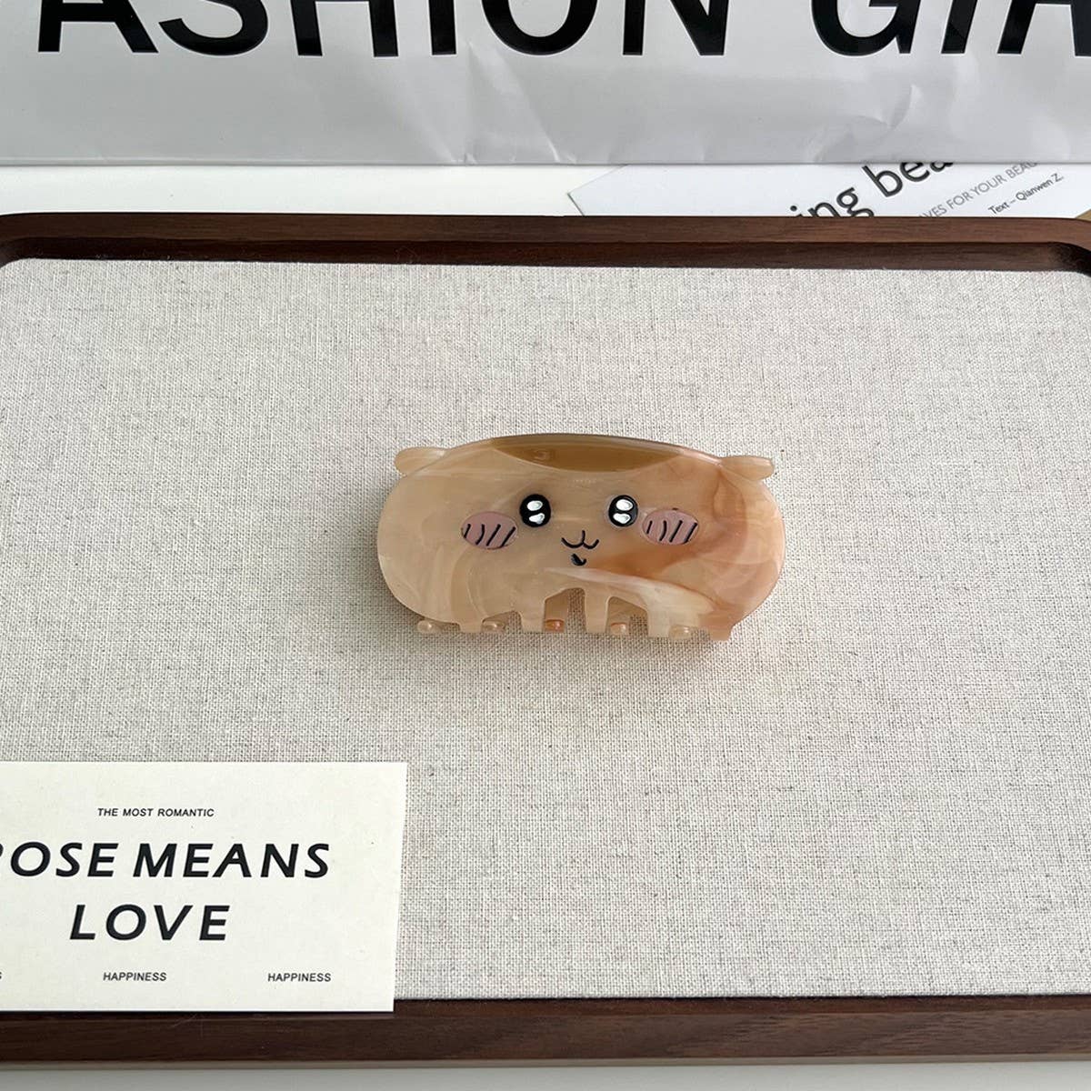 Cute Cartoon Cat Acetate Hair Clip with Bunny