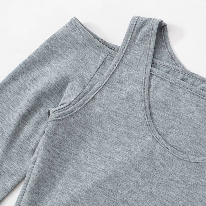 SOLID COLOR OFF-THE-SHOULDER TWO-PIECE SEXY TOP