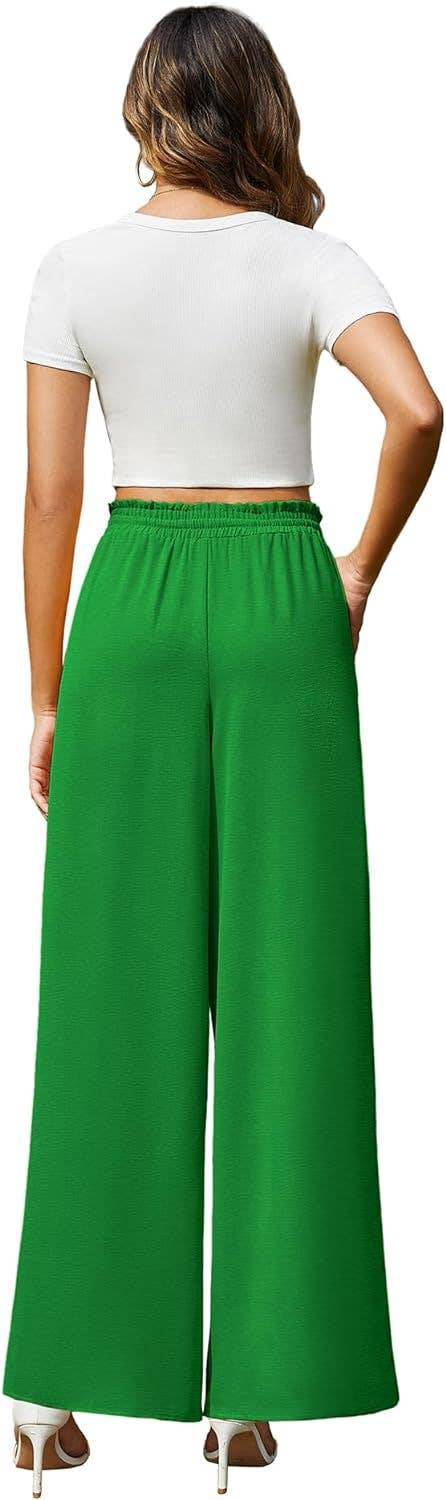Loose high-waisted and wide-leg trousers