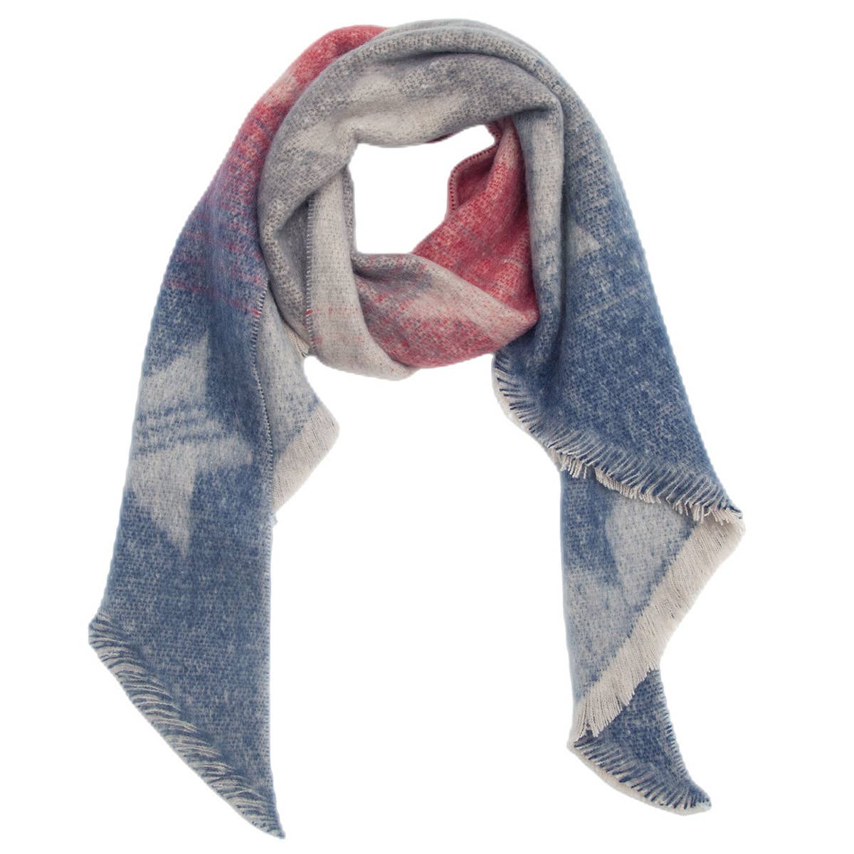 Striped Fuzzy Shawl - Thick Winter Wrap for Women_CWASC0120