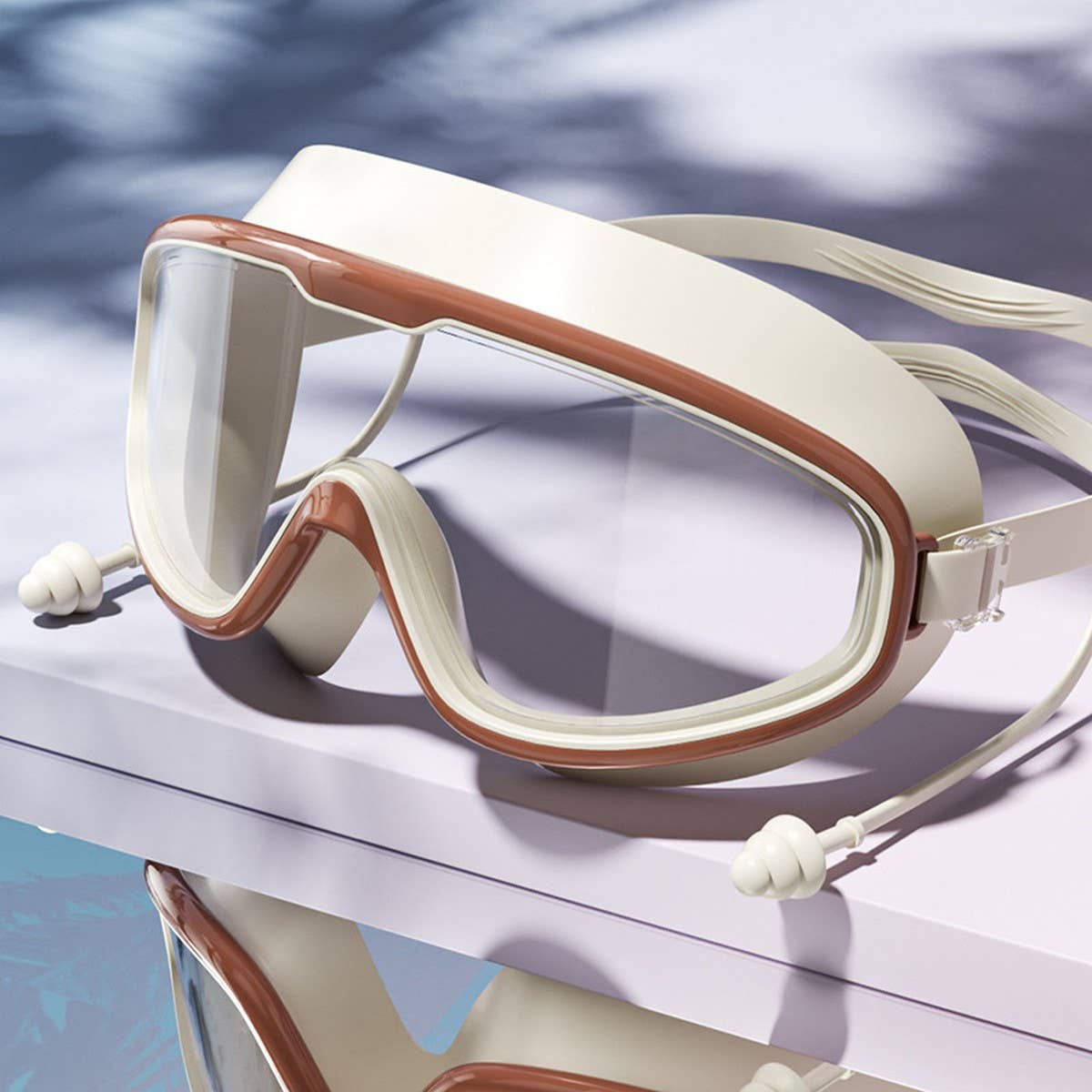 HD Anti-Fog Swim Goggles ? Large Frame for Adults