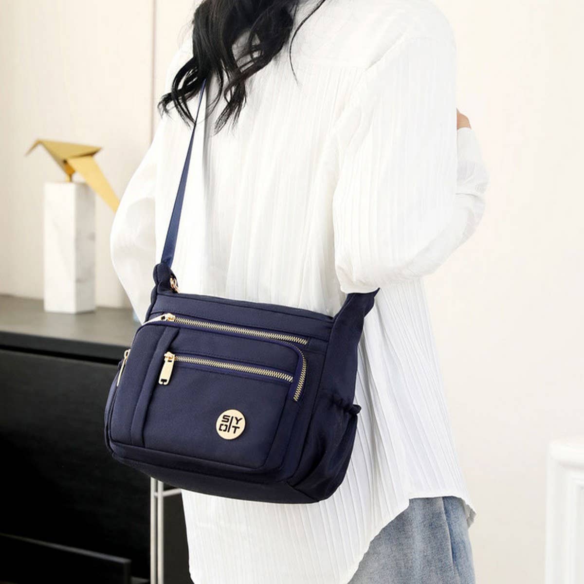 OXFORD CLOTH TRAVEL NYLON SHOULDER MESSENGER BAG_CWAB3482