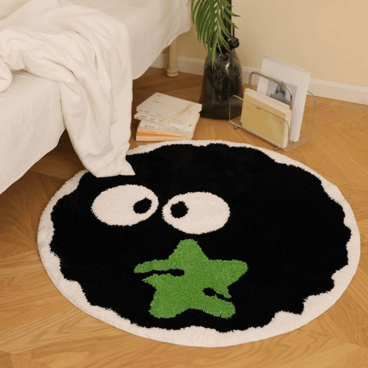 Cute Soot Plush Round Rug, Cartoon Floor Mat