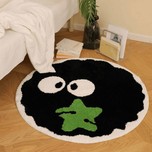 Cute Soot Plush Round Rug, Cartoon Floor Mat