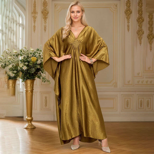 Polyester Gold Beach Kaftan Resort Robe_CWMM6145