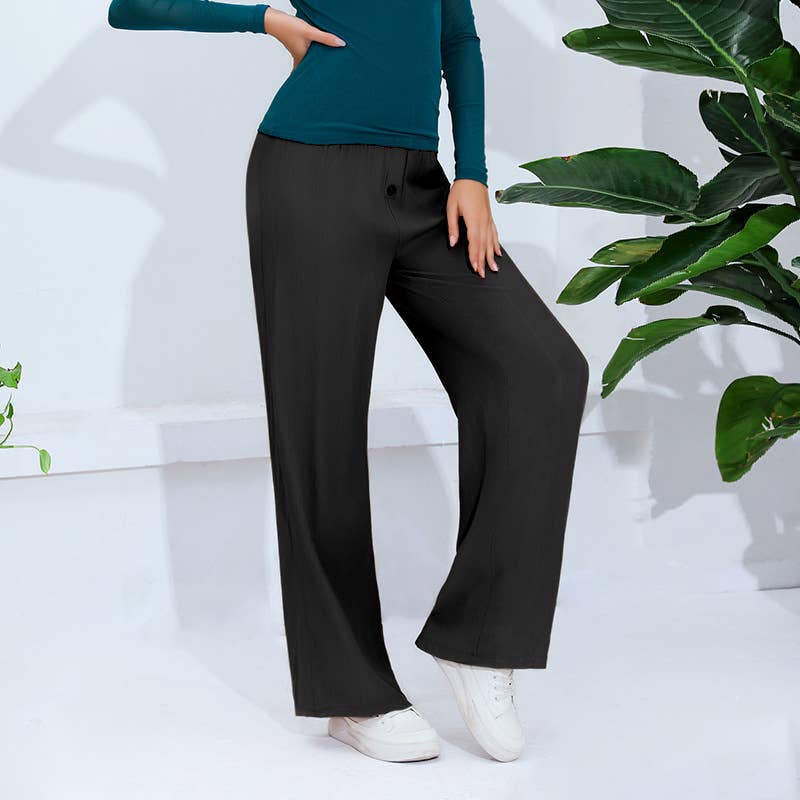 HIGH WAIST SINGLE BREASTED STRAIGHT LEG PANTS