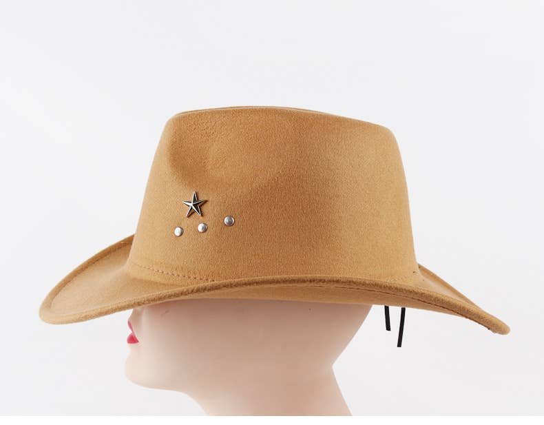 FELT JAZZ TOP HAT COWBOY HAT WITH OVERHUNG BRIM