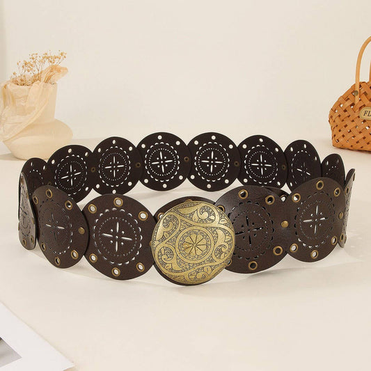 Vintage Hollow Out Western Belt for Dresses Jeans_CWABE1229