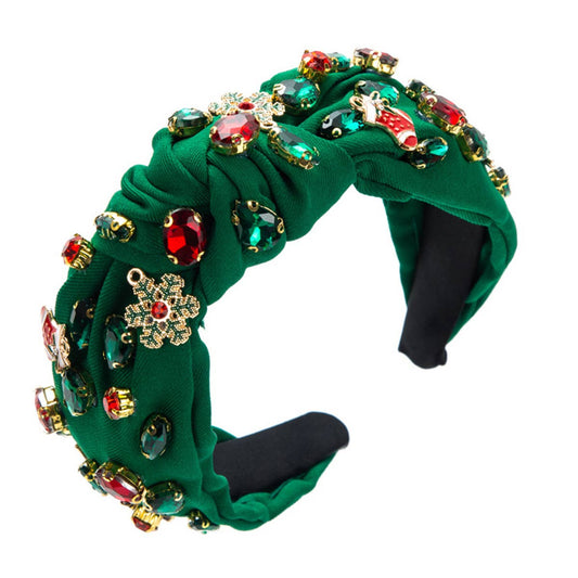 CHRISTMAS HEADBAND KNOTTED BY HAND SEWING