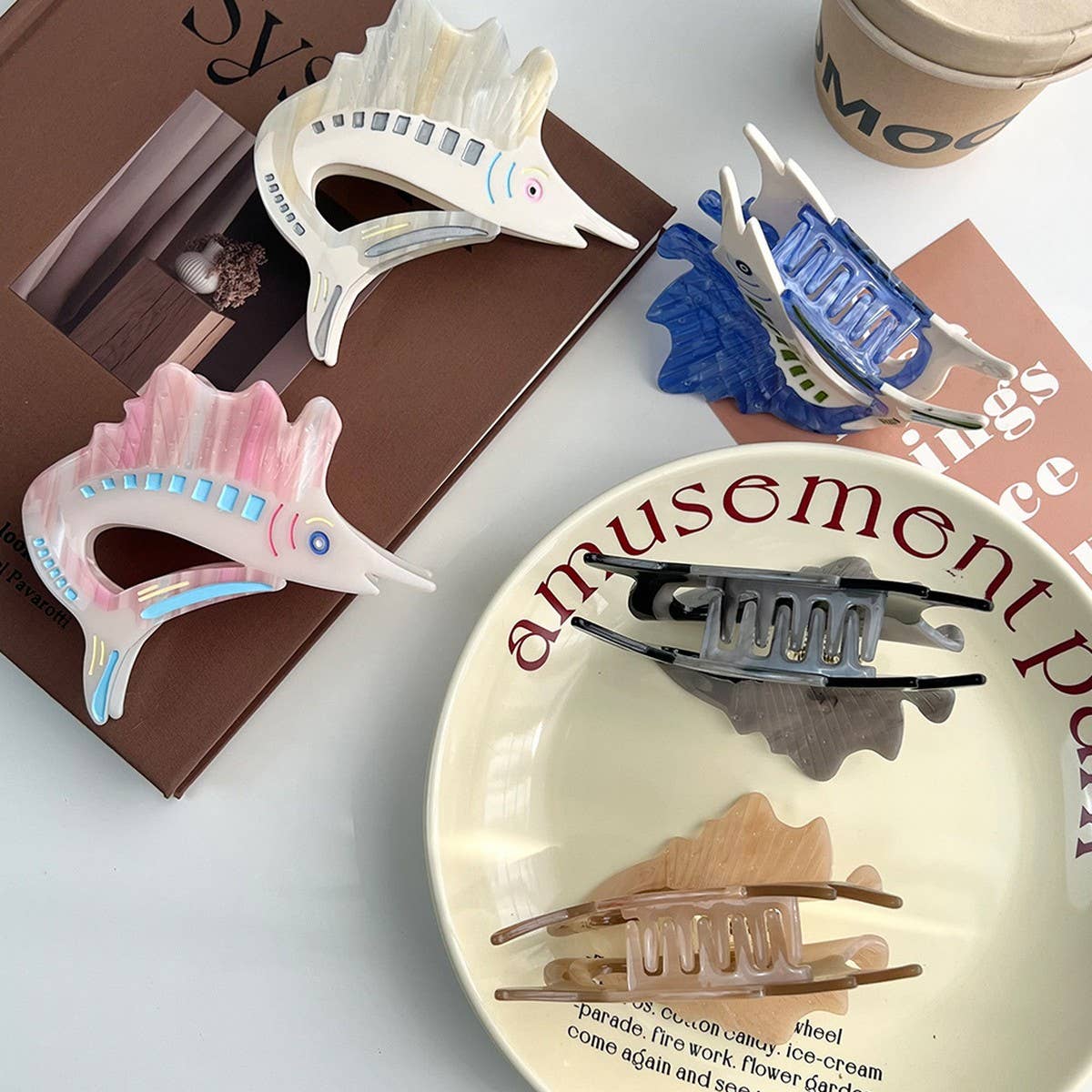 Ocean Sailfish Acetate Claw Clip ??Unique Design_CWAHA5833