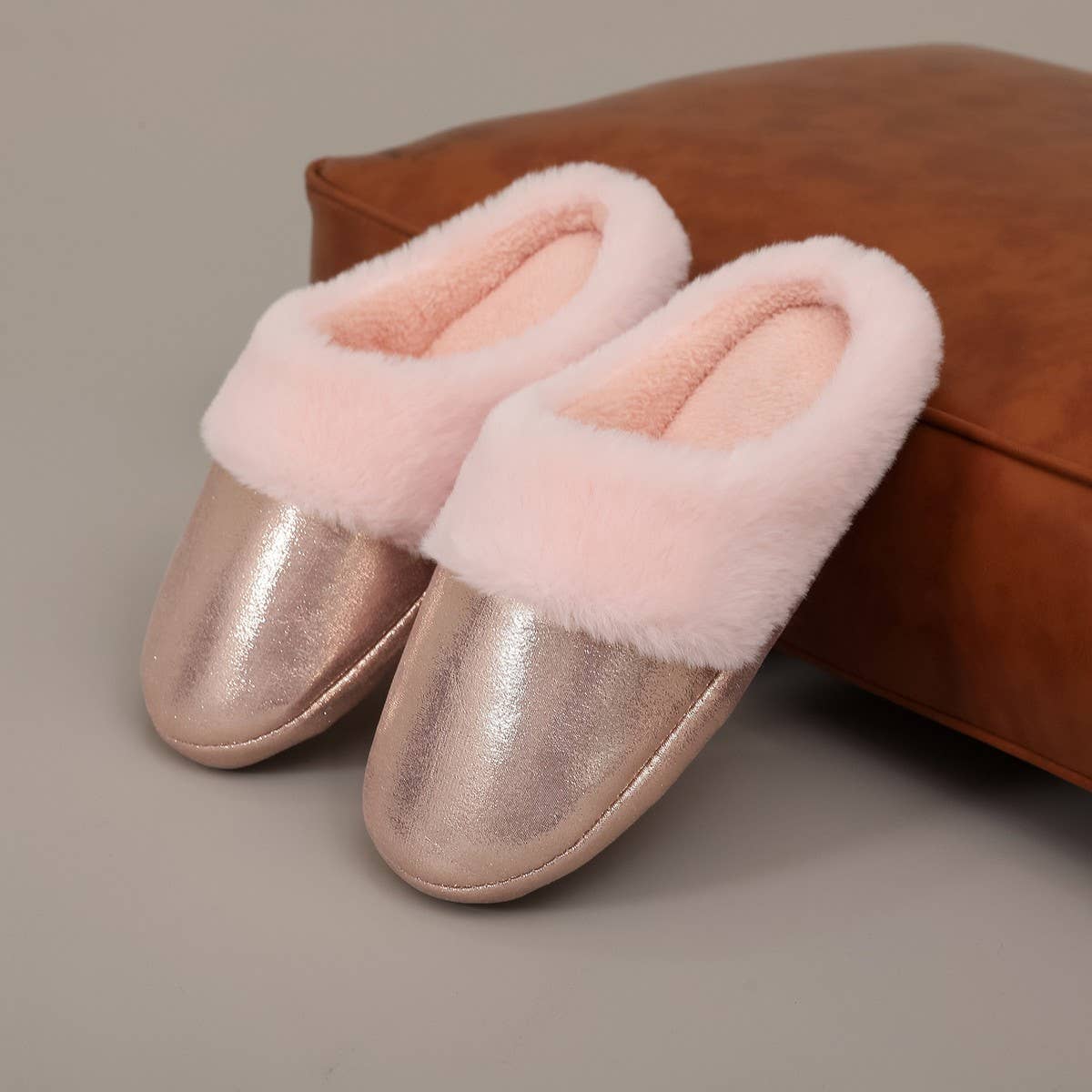 Faux Fur Winter Slippers Warm Indoor Shoes_CWSHF00223
