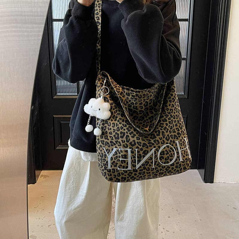 Leopard print large-capacity single-shoulder bag