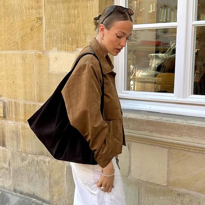 VINTAGE FRENCH LAPEL SINGLE-BREASTED BROWN JACKET