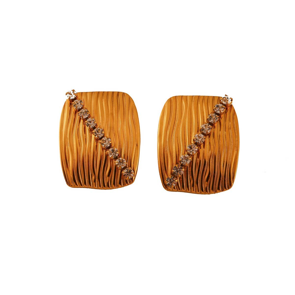 18K Stainless Steel Zircon Earrings & Ring Set_CWMM8913