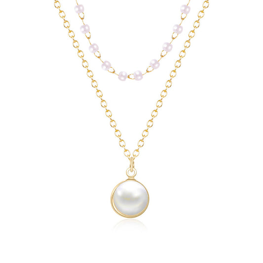 LUXURY PEARL NECKLACE BEADED COLLARBONE CHAIN