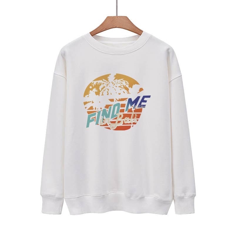 Find me in bali letterprint Loose basic hoodie