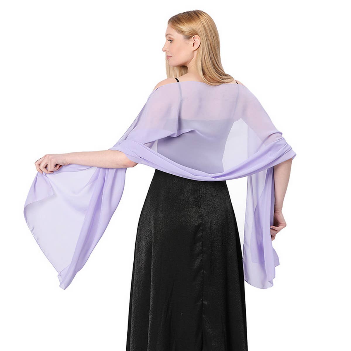 WOMEN SOLID COLOR EVENING SHAWL