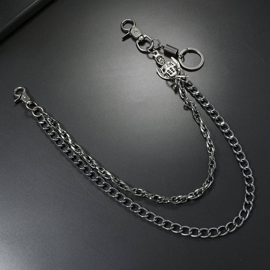 PUNK SKULL PENDANT MULTI-LAYERED TROUSER CHAIN_CWMM4878