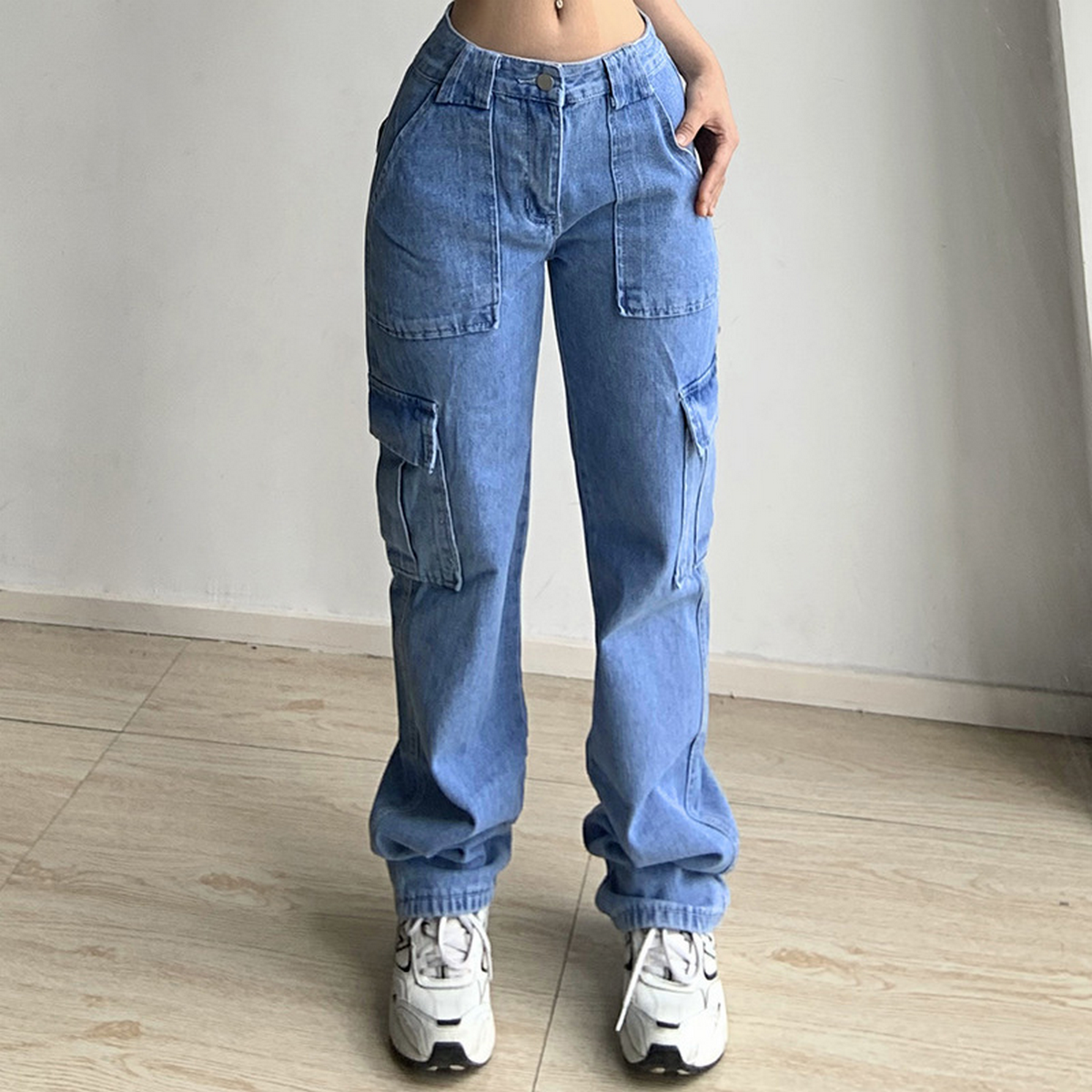 Loose Cargo Jeans ? Multi Pocket Casual Pants