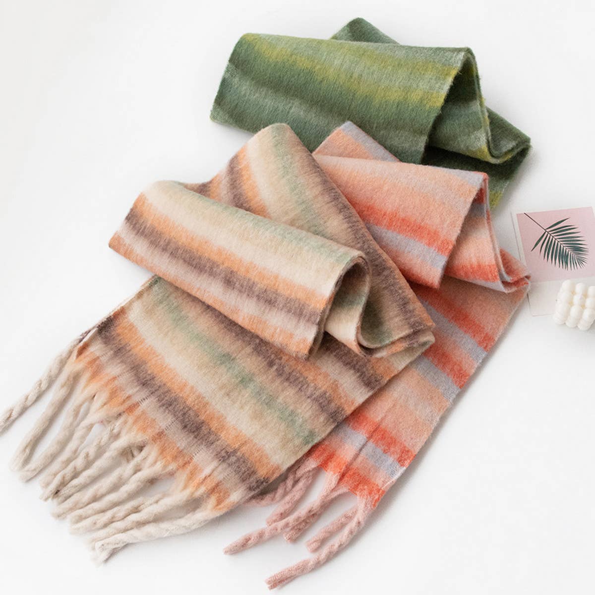 Plaid Fluffy Scarf - Warm Tassel Winter Wrap_CWASC0996