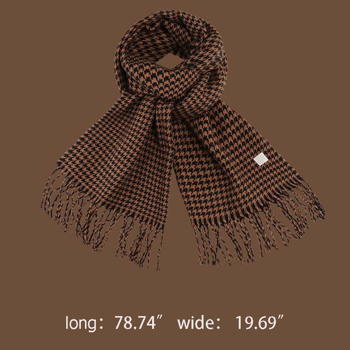 New Houndstooth Faux Cashmere Scarf for Women