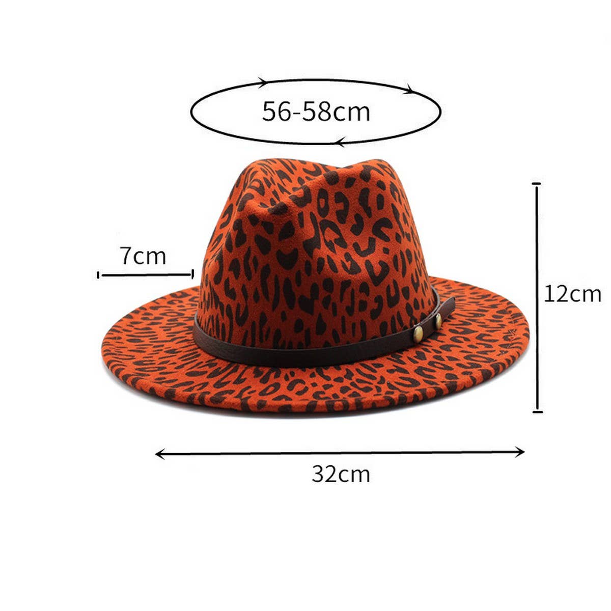 FASHION LEOPARD PRINT WOOLEN HAT JAZZ HAT FELT HAT_CWAH2542