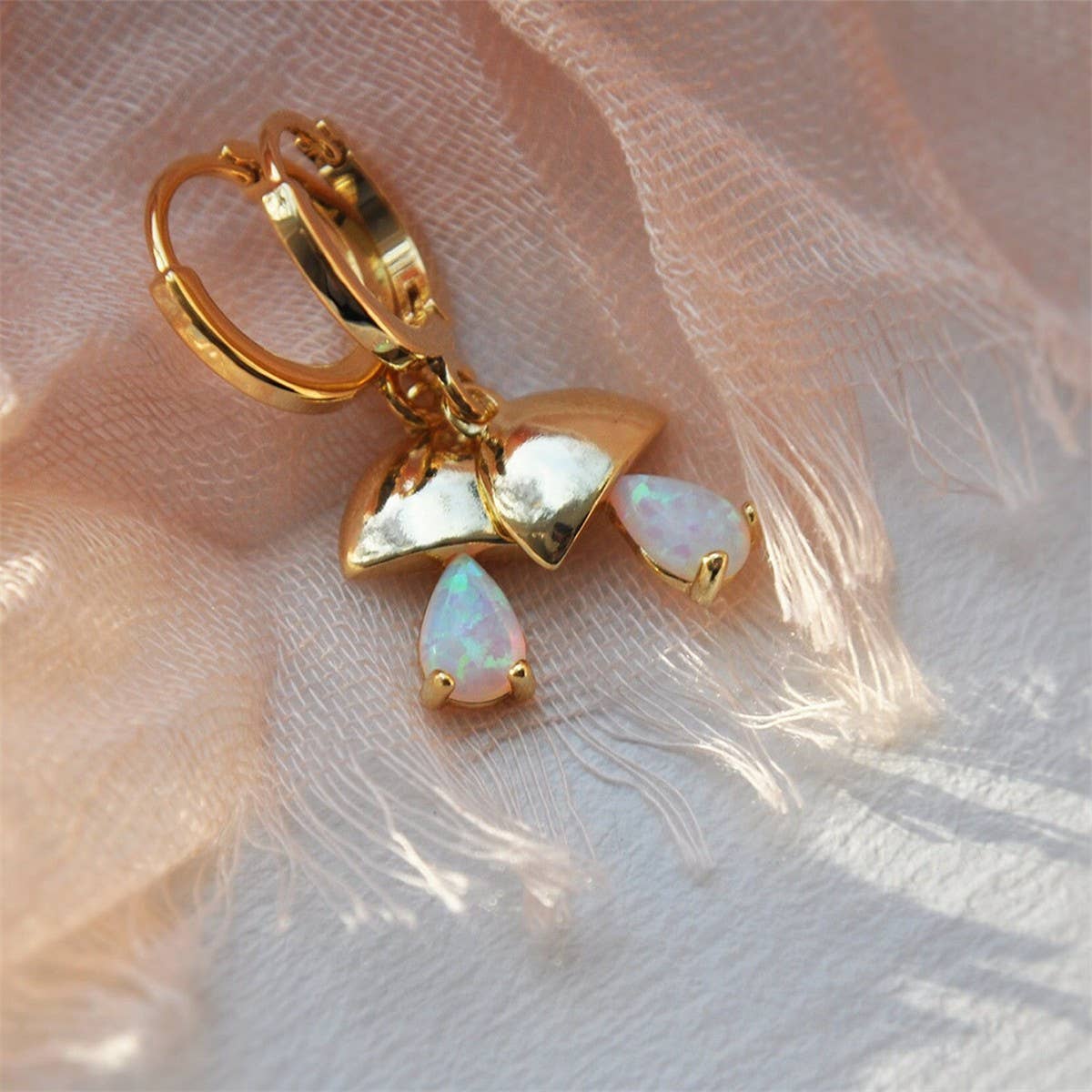 Lock Charm Opal Drop Earrings Colorfast Jewelry