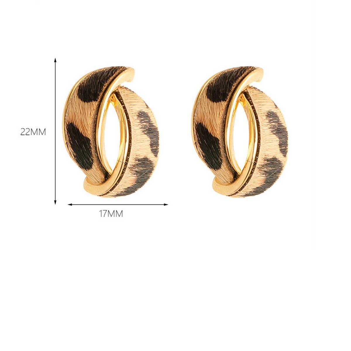 ENAMEL SILVER NEEDLE C-SHAPED EARRINGS