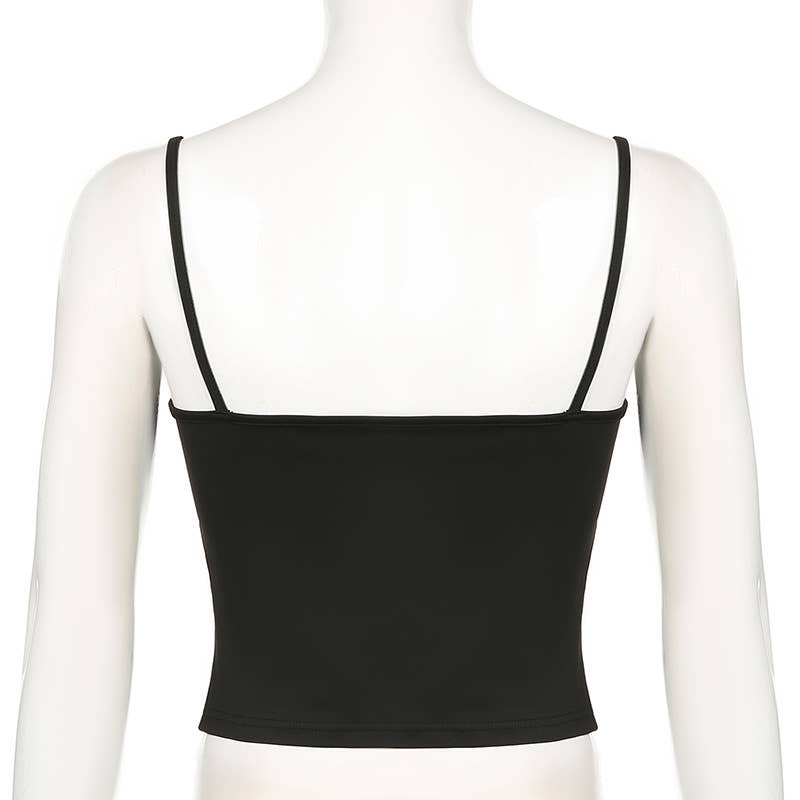 Slim solid color sexy low-cut halter base