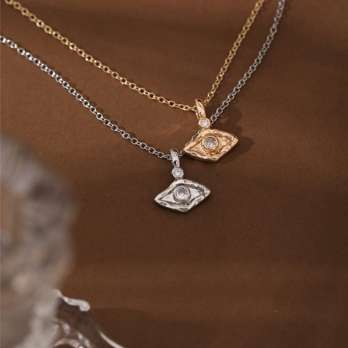 Fashion evil eye pendant palm eye zircon necklace_CWMM5548