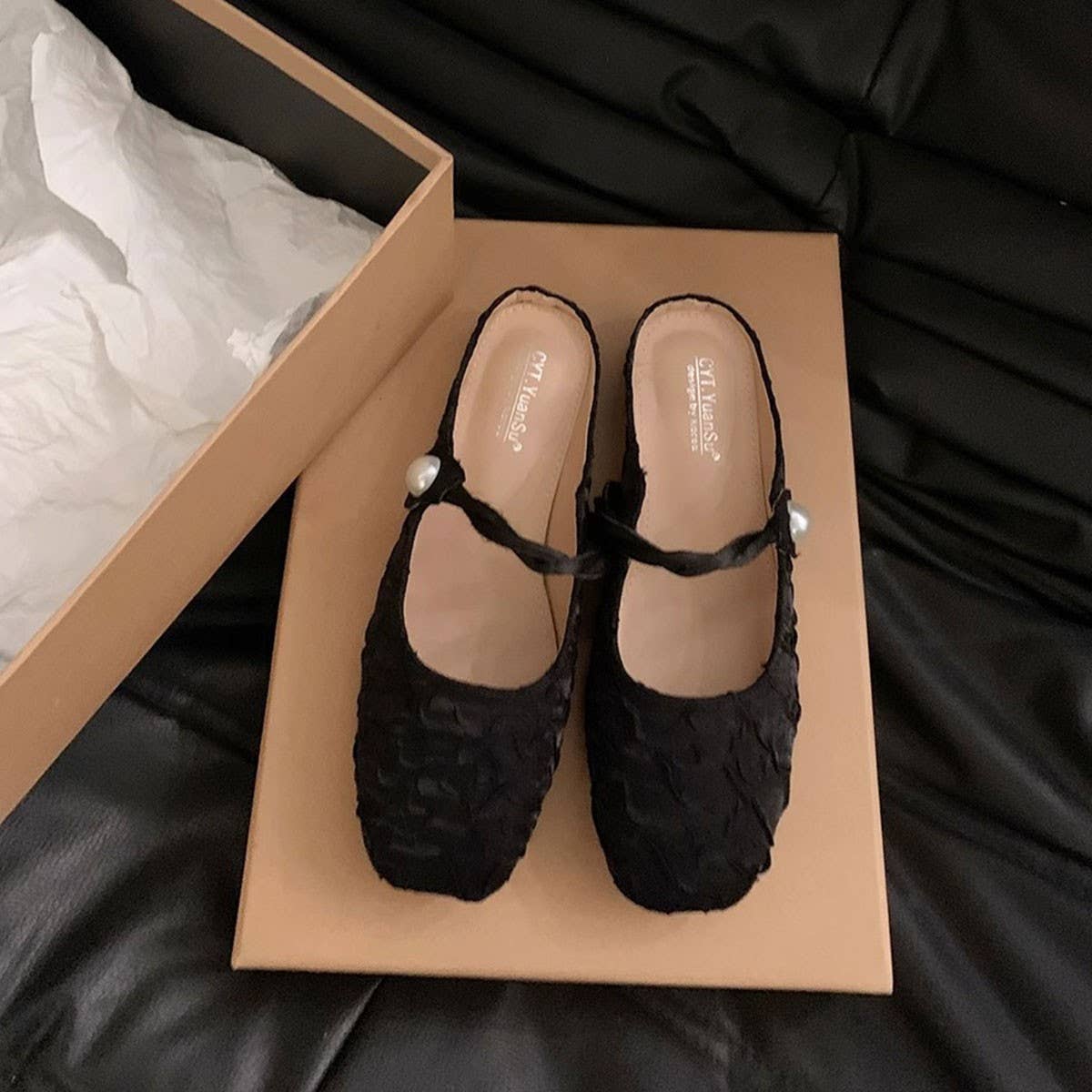 Silver Open-Toe Slip-On Flat Sandals for Women