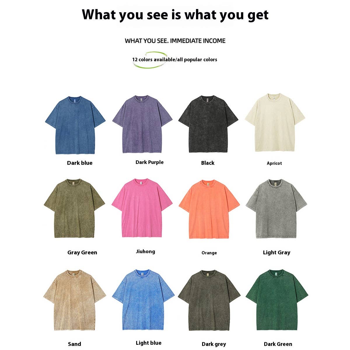 250g Vintage Washed Wax-Dyed Cotton T-Shirt ??Custom Logo