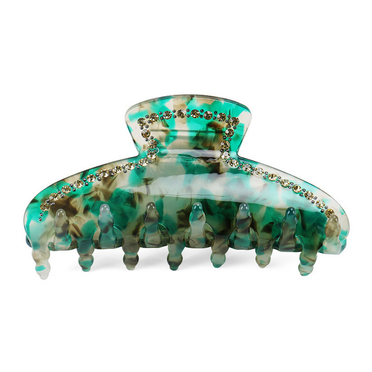 French Retro Hair Claw, Rhinestone Ponytail Clip