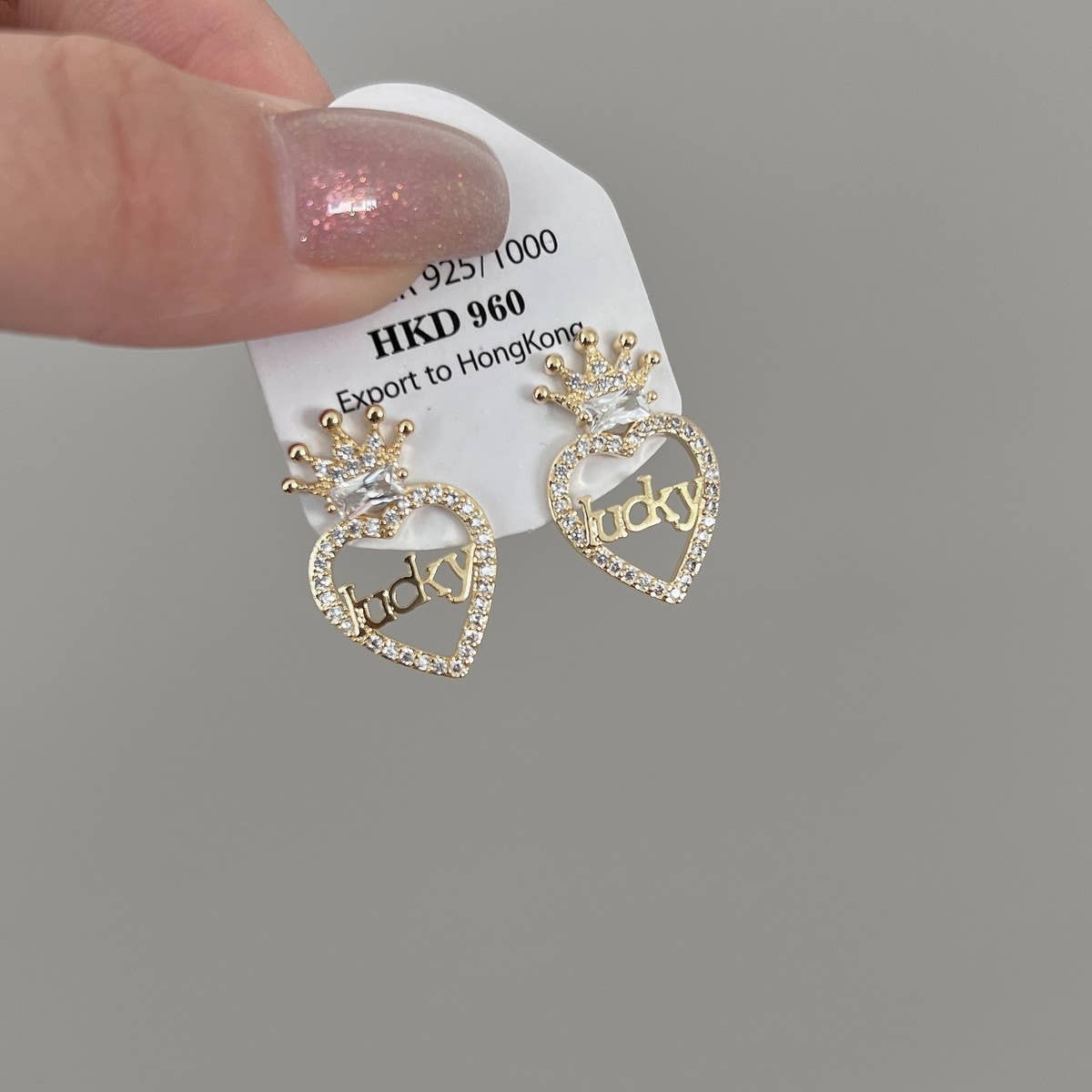FASHION CROWN LOVE EARRINGS_CWAJE1343