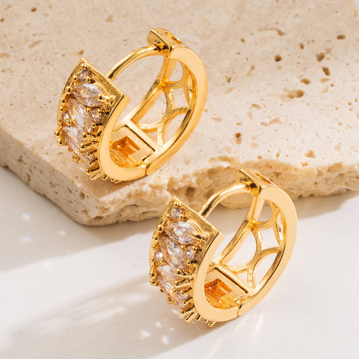 Fashion Copper Stud Earrings Minimalist Style_CWMM8525