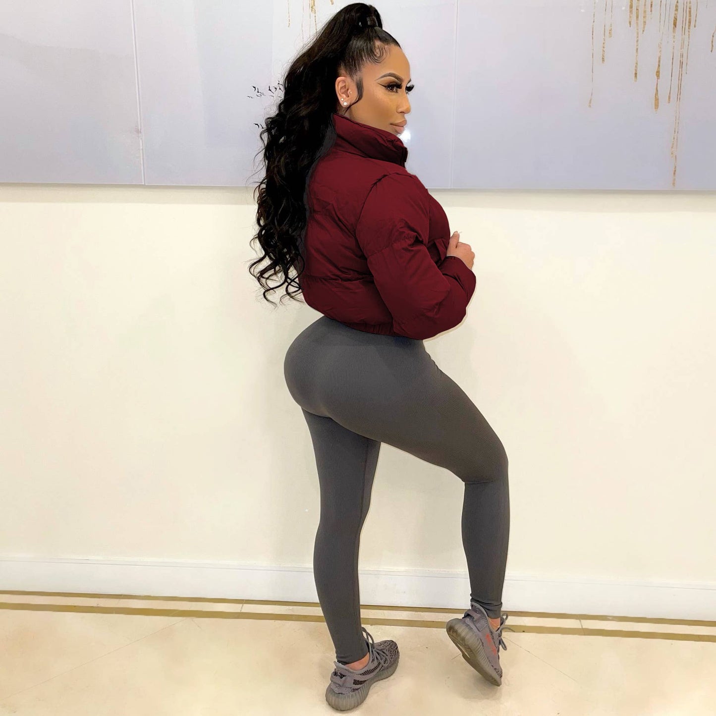 SHORT WOMEN'S SOLID COLOR COTTON JACKET JACKET