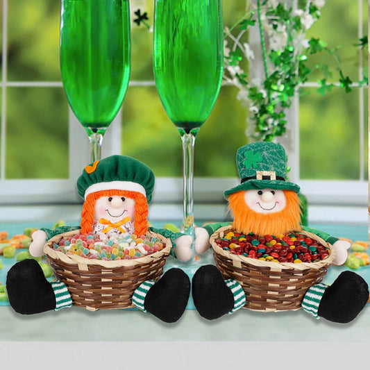 ST. PATRICK'S DAY PARTY GNOME WITH BASKET DOLL_CWMM3438