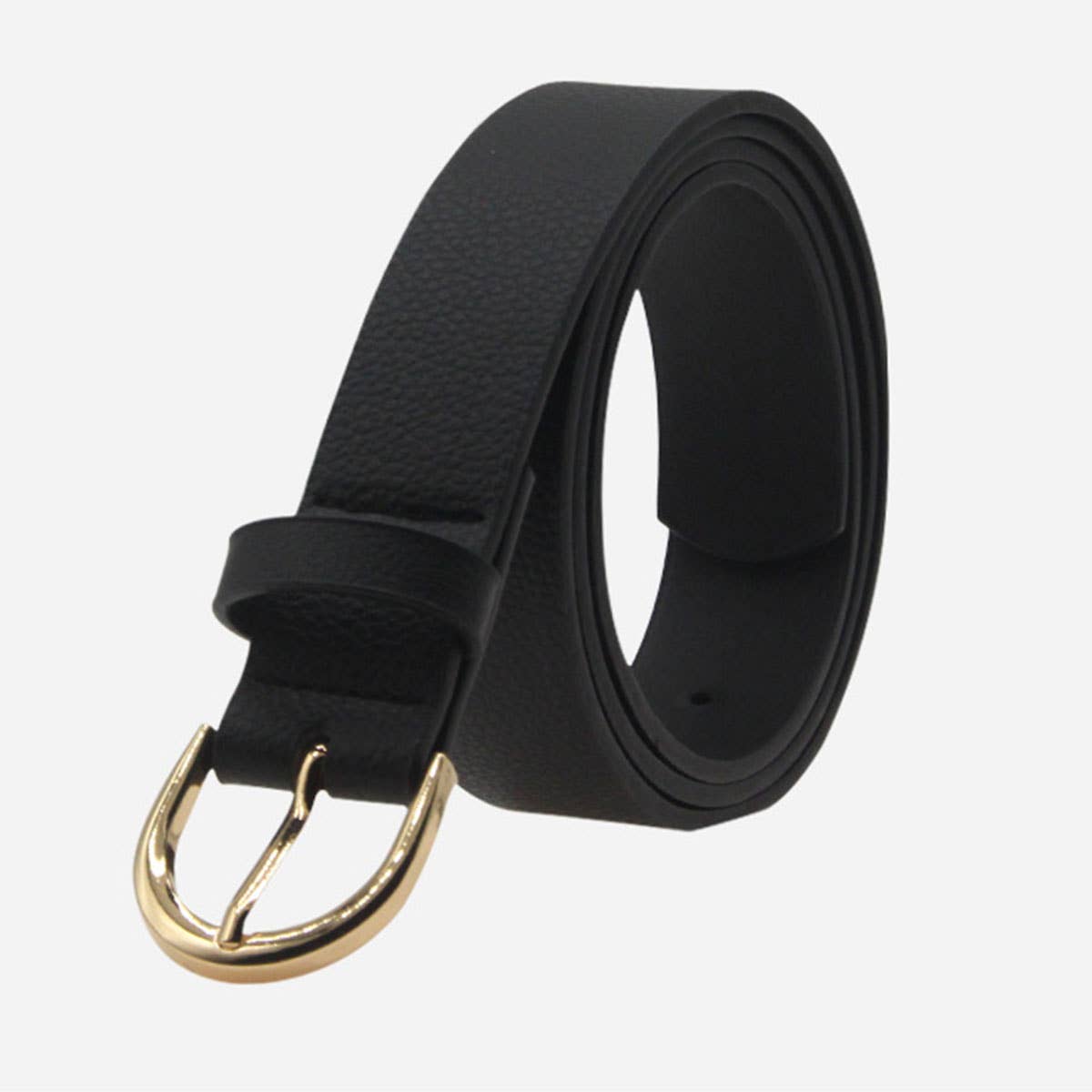 Pu lychee stitch buckle simple and versatile belt